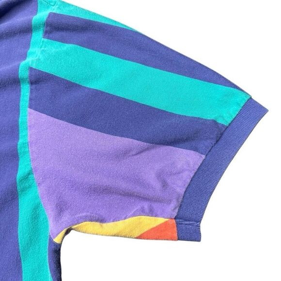 Vtg Chaps Ralph Lauren Polo Shirt Mens Medium Vertical Stripe Crest Crown Y2K - Picture 4 of 12